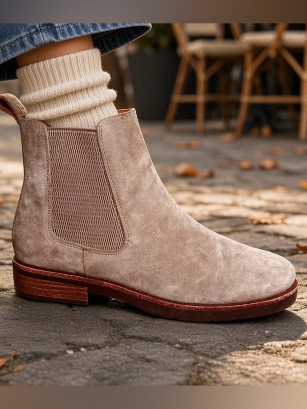 KORK-EASE Women's 9 Taupe Suede Bristol Ankle Chelsea Pull On Bootie $185 🔥